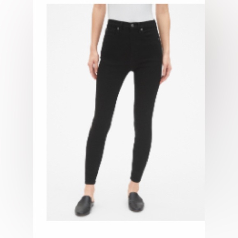 Gap denim black high rise skinny jeans